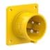 Toon details voor CEE toestel-inbouw 4p  16A 110V 4h geel 70x70mm IP44 PCE Afbeelding van CEE toestel-inbouw 4p  16A 110V 4h geel 70x70mm IP44 PCE
