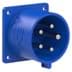 Toon details voor CEE toestel-inbouw 5p  32A 230V 9h blauw 70x70mm IP44 PCE Afbeelding van CEE toestel-inbouw 5p  32A 230V 9h blauw 70x70mm IP44 PCE