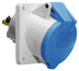 Toon details voor CEE wcd-inbouwSchuin 3p  32A 230V 6h blauw 85x85mm IP44 Bals QuickConn Afbeelding van CEE wcd-inbouwSchuin 3p  32A 230V 6h blauw 85x85mm IP44 Bals QuickConn