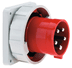 Toon details voor CEE toestel-inbouw 5p  63A 400V 6h rood 110x106mm IP67 Bals schroef Afbeelding van CEE toestel-inbouw 5p  63A 400V 6h rood 110x106mm IP67 Bals schroef