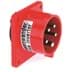 Zeige Details für CEE toestel-inbouw 5p  32A 400V 6h rood 75x75 IP44 fasedraaier Bals Bild von CEE toestel-inbouw 5p  32A 400V 6h rood 75x75 IP44 fasedraaier Bals