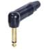 Toon details voor jack 6,3mm profi steker haaks 2-polig zwart goud Afbeelding van jack 6,3mm profi steker haaks 2-polig zwart goud