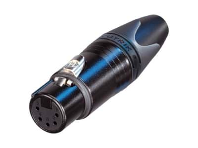 Afbeelding van XLR kabeldeel 5 pin bus zwarte behuizing goudcontacten XX