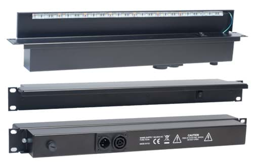 Afbeelding van racklight 19inch 1HE zwart LED wit powerCON TRUE1 IN/OUT