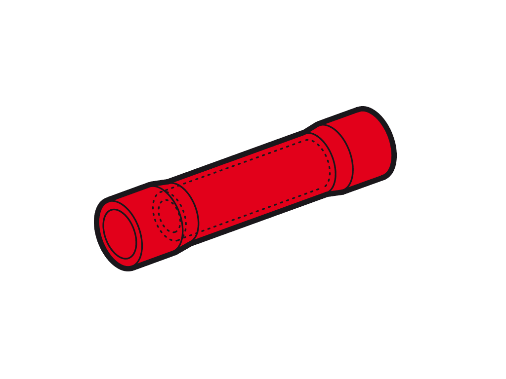 Bild von doorverbinder geisoleerd 0.25-1.5mm2 rood PVC VPE100