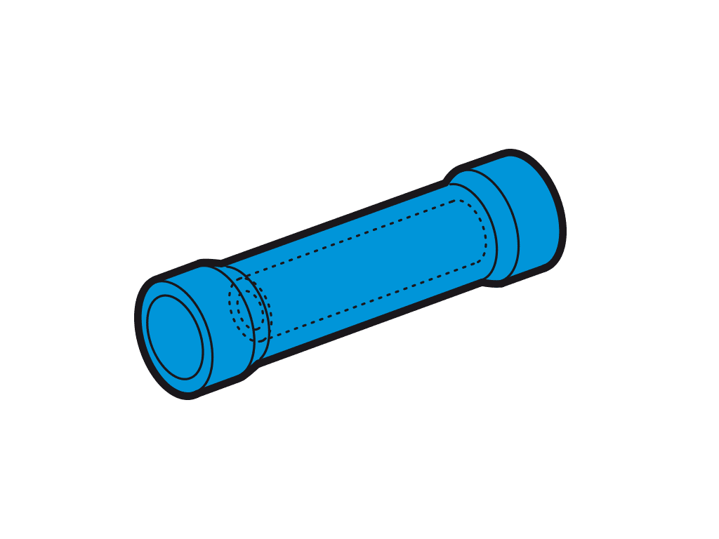 Bild von doorverbinder geisoleerd 1.5-2.5mm2 blauw PVC VPE100