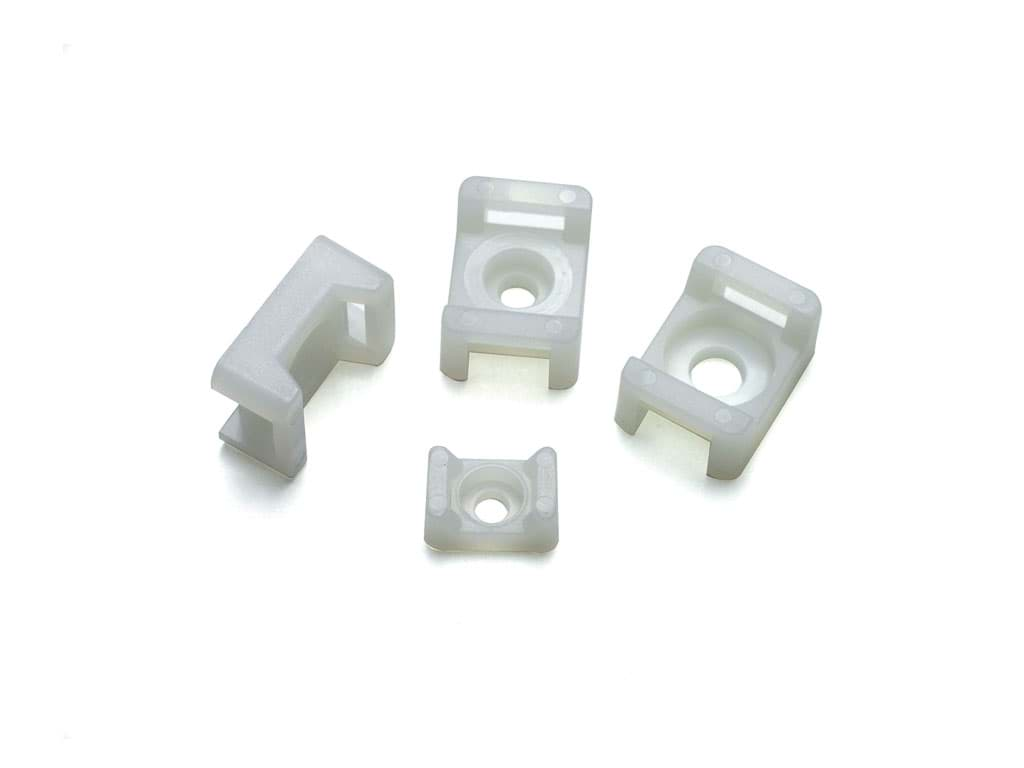 Afbeelding van NATURAL SELF-ADHESIVE PA6.6 POLYAMIDE SADDLE CLAMP, ACCEPTS CABLE TIE