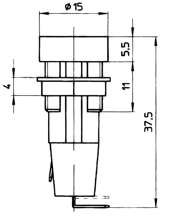 Afbeelding van paneelzekeringhouder 5x20mm verzonken schroefkop