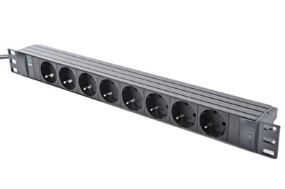 Afbeelding van PDU 19inch in:Schuko-2.0m uit:8xShuko met LED / zwart