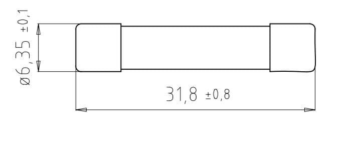 Afbeelding van glaszekering 6x32mm F1.6A