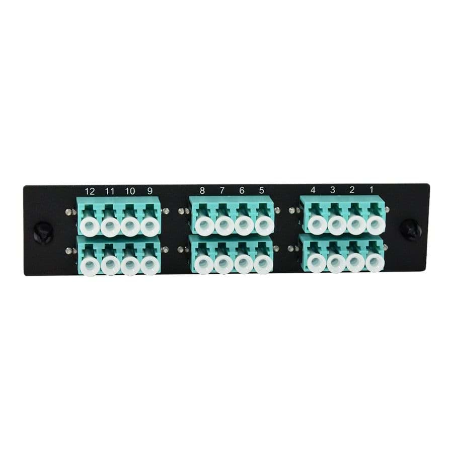 Afbeelding van LGX inzetplaat 12x LC-LC 10G MultiMode OM3/OM4 Duplex Aqua