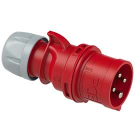 Afbeelding van CEE steker 4p  16A 400V 6h rood IP44 met fasedraaier PCE