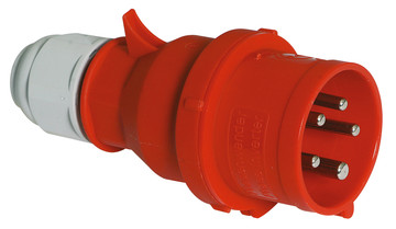 Afbeelding van CEE steker 5p  16A 400V 6h rood IP44 met fasedraaier Bals QuickConnect