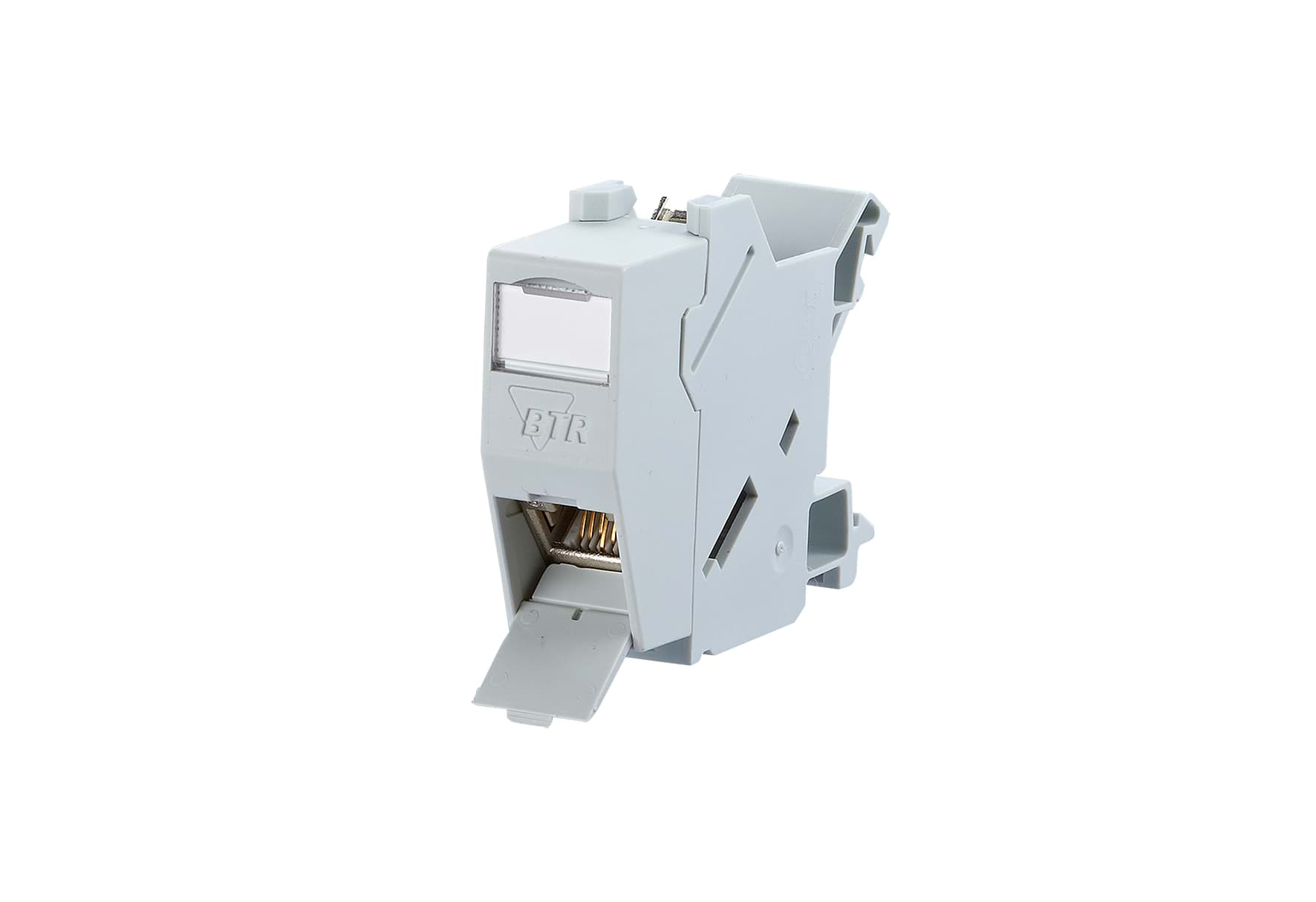 Afbeelding van RJ45 module CAT6A Class EA DIN-rail 45gr lichtgrijs