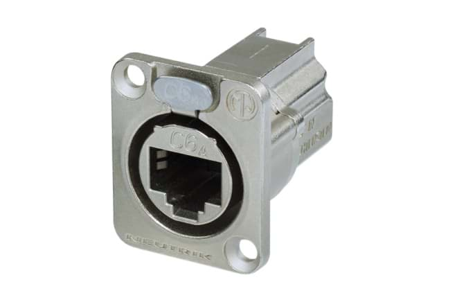 Afbeelding van etherCON CAT6A chassis D-shape RJ45 nickel