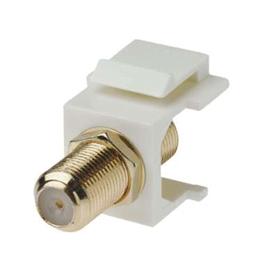 Afbeelding van keystone insert 1GHz F connector fem-fem gold/white