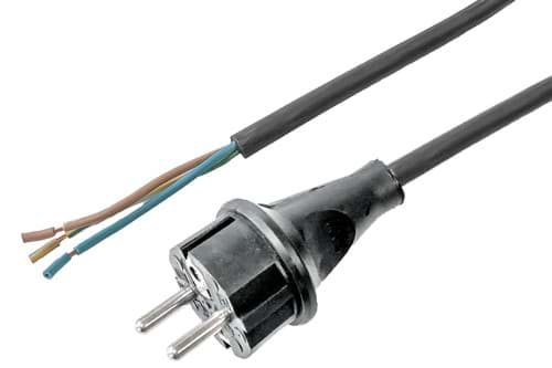 Afbeelding van aansluitsnoer H07RNF 3G2,5mm2 Schuko 2p+ra/bus recht>open  5m