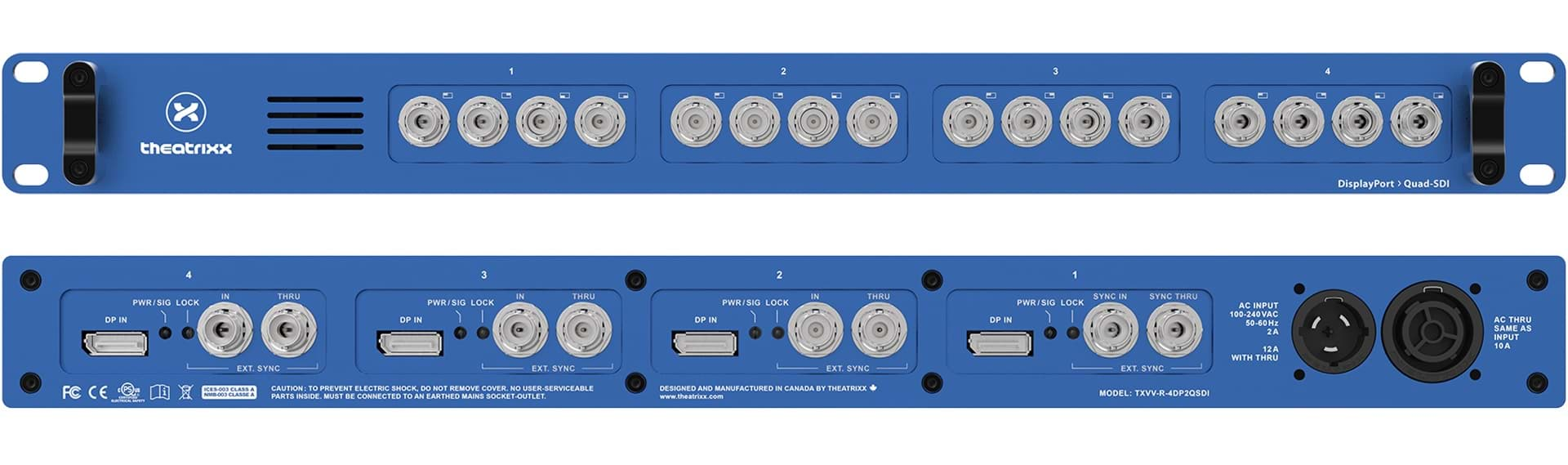 Afbeelding van Converter 1U 4x DisplayPort to Quad 3G-SDI - 16 x 3G-SDI Outputs (1RU)