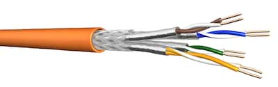 Afbeelding van datakabel CAT7 S/FTP AWG23/1 Dca-s2d1a1 oranje MI SS23 HDBaseT H1000m