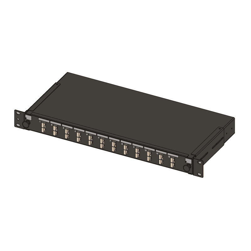 Afbeelding van patchpaneel sliding 1HE inclusief 12x SC Duplex adapter Singlemode