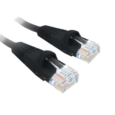 Afbeelding van patchkabel CAT5E U/UTP 4P24 PVC zwart RJ45 snagless  1,0m SCP