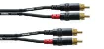 Afbeelding van audiokabel 2x RCA M verguld > 2x RCA M verguld 0,3m REAN