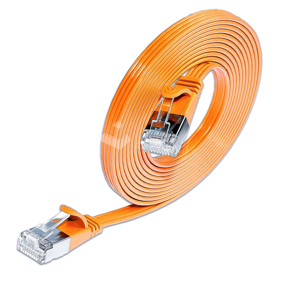 Afbeelding van patchkabel CAT6 U/FTP 4p36 FLAT PVC oranje RJ45  0,5m