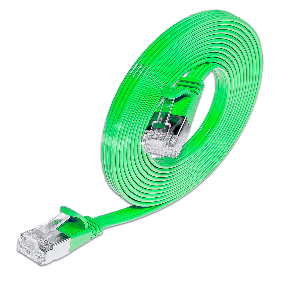 Afbeelding van patchkabel CAT6 U/FTP 4p36 FLAT PVC groen RJ45  0,25m