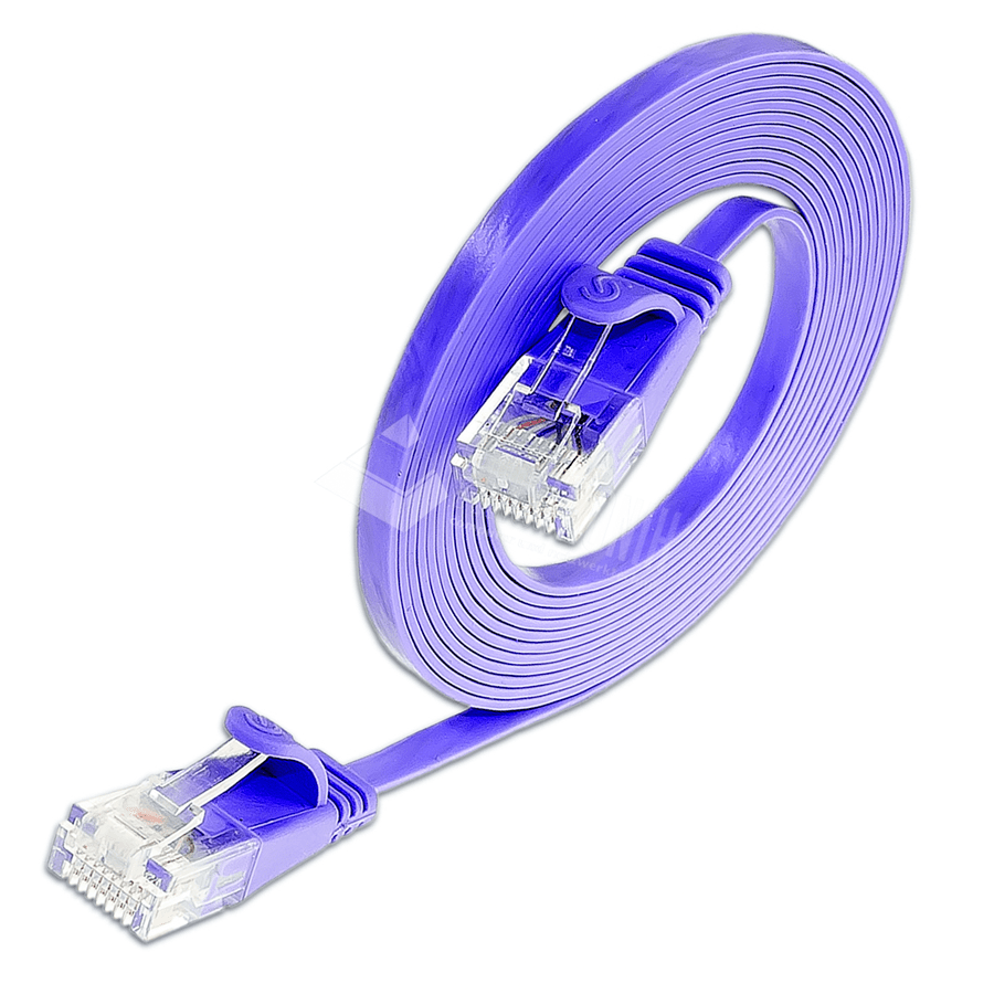 Afbeelding van patchkabel CAT6 U/UTP 4p36 FLAT PVC violet RJ45  0,1m