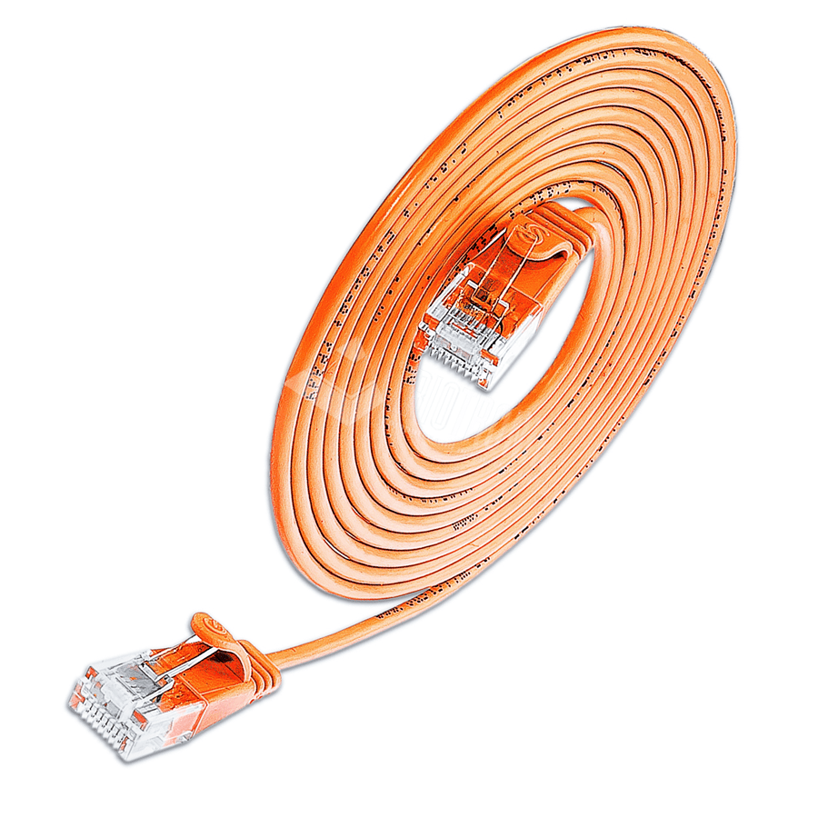 Afbeelding van patchkabel CAT6 U/UTP 4p36 SLIM PVC oranje RJ45  0,15m 2,8mm