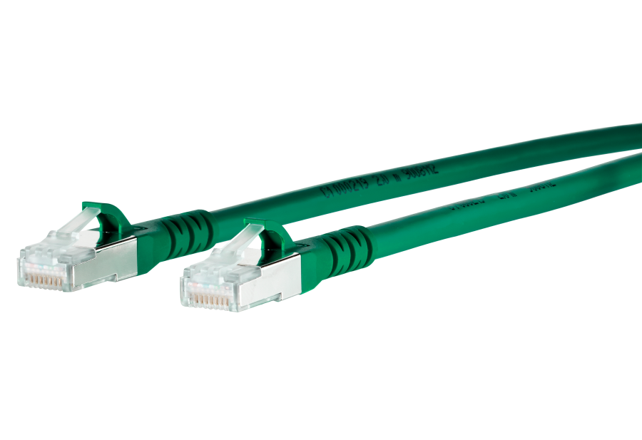 Afbeelding van patchkabel CAT6A S/FTP 4P26 LSHF groen RJ45 snagless  2,0m Metz 10G