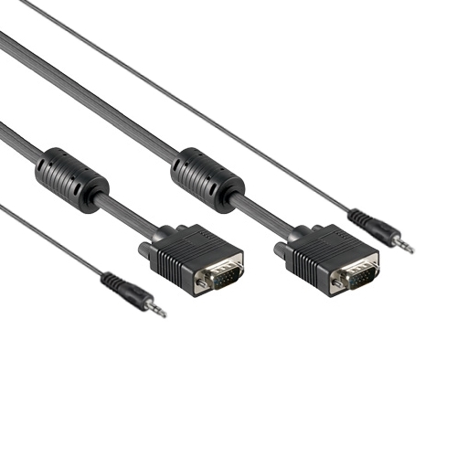 Afbeelding van VGA+audio kabel HD15-M+jack3,5> HD15-M+jack3,5  7m RF-blok in kap