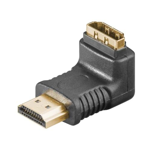 Afbeelding van HDMI adapter male - female haaks-onder zwart