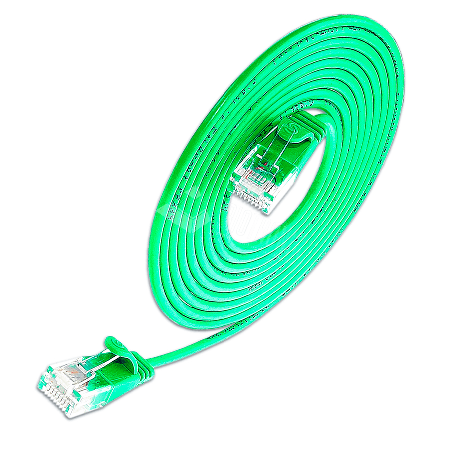 Afbeelding van patchkabel CAT6 U/UTP 4p36 SLIM PVC groen RJ45  0,15m 2,8mm