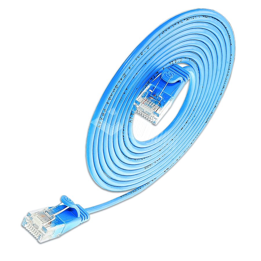 Afbeelding van patchkabel CAT6 U/UTP 4p36 SLIM PVC blauw RJ45  0,15m 2,8mm