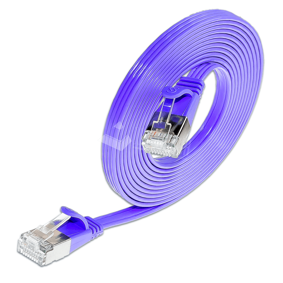 Afbeelding van patchkabel CAT6 U/FTP 4p36 FLAT PVC violet RJ45  0,75m