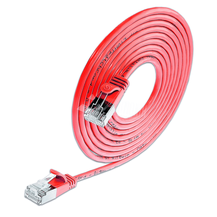 Afbeelding van patchkabel CAT6 U/FTP 4p36 SLIM PVC rood RJ45  0,15m 3,8mm