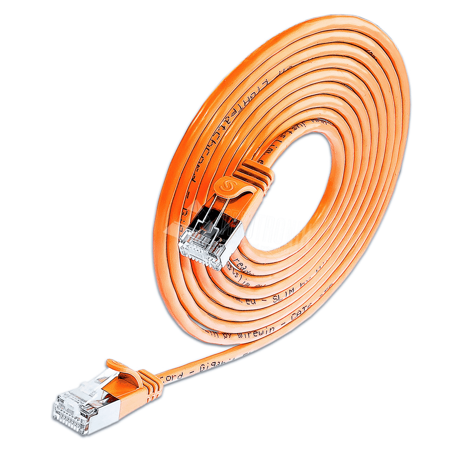 Afbeelding van patchkabel CAT6 U/FTP 4p36 SLIM PVC oranje RJ45  0,25m 3,8mm