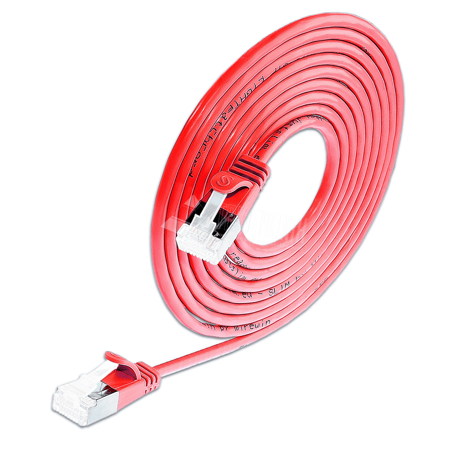 Afbeelding van patchkabel CAT6A U/FTP 4p32 SLIM LSZH rood RJ45  1,5m 10G 3.8mm