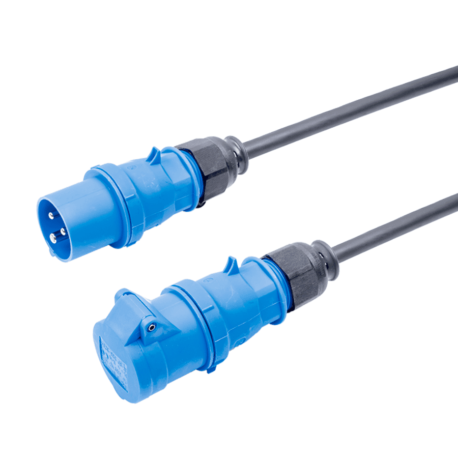 Afbeelding van verlengkabel H07RNF 1,5mm2 CEE 3 pin 16A 230V blauw Bals 15m