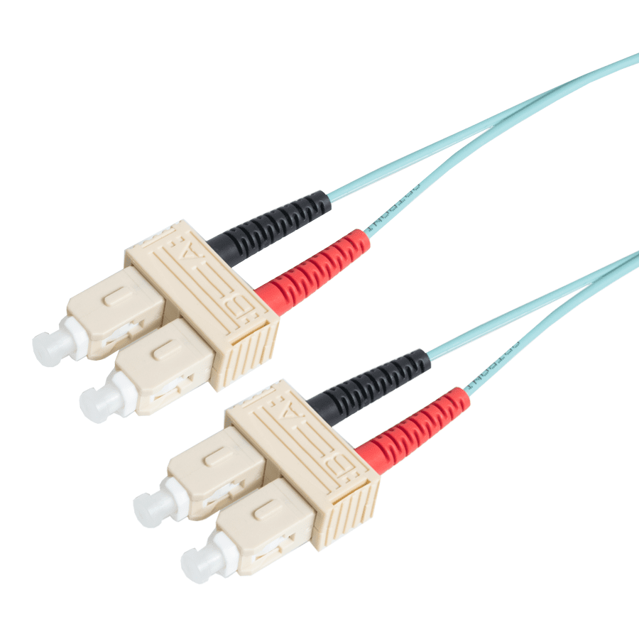 Afbeelding van patchcord MultiMode Duplex SC-SC 10m OM3 Aqua d3mm Enhanced