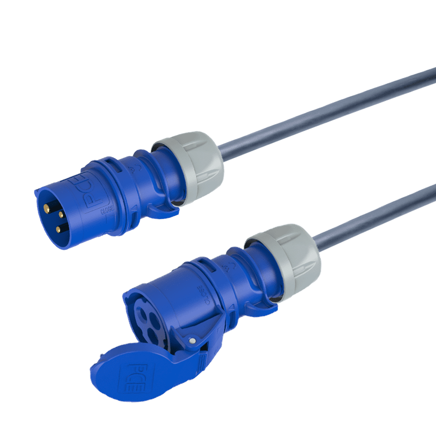 Afbeelding van verlengkabel H07RNF 2,5mm2 CEE 3 pin 16A 230V blauw PCE  1,5m