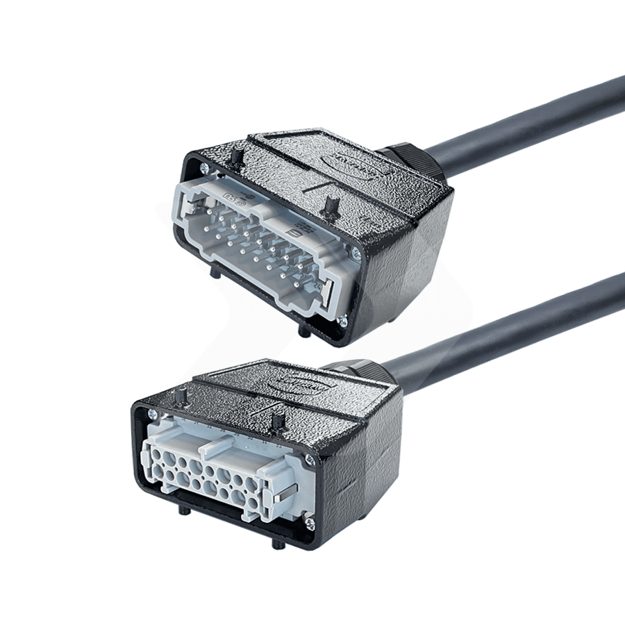 Afbeelding van multikabel Softflex zwart 18G2,5mm2 Harting E 16pin recht  5,0m