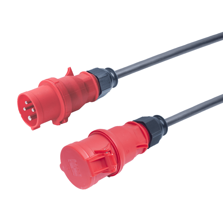 Afbeelding van verlengkabel H07RNF 2,5mm2 CEE 4 pin 16A 400V rood Bals 10m