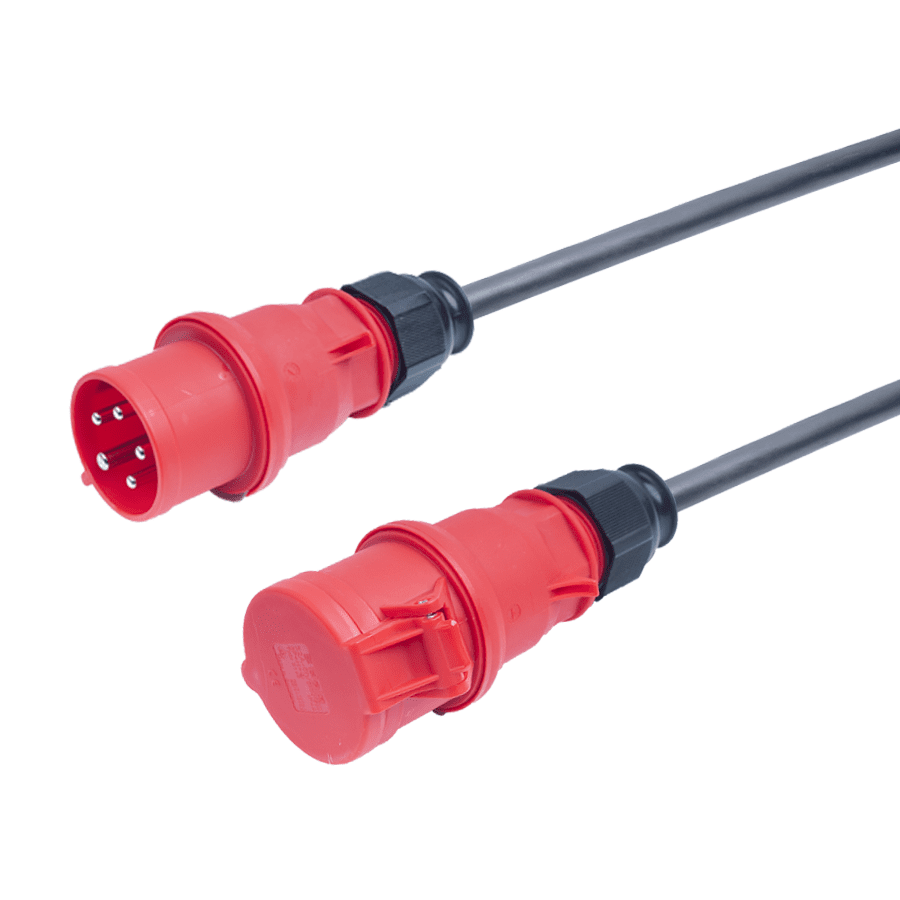 Afbeelding van verlengkabel H07RNF 2,5mm2 CEE 5 pin 16A 400V rood Bals  5,0m