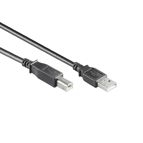 Afbeelding van USB 2.0 kabel USB-A-male > USB-A-male zwart 5,0m