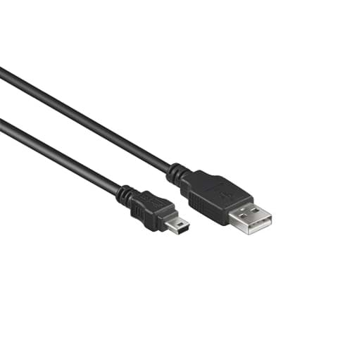 Afbeelding van USB 2.0 kabel USB-A-male > USB-mini-B-male zwart 0,5m