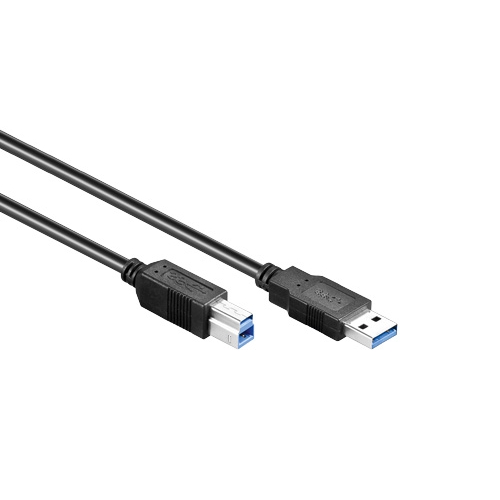 Afbeelding van USB 3.0 kabel USB-A-male > USB-B-male zwart 0,5m