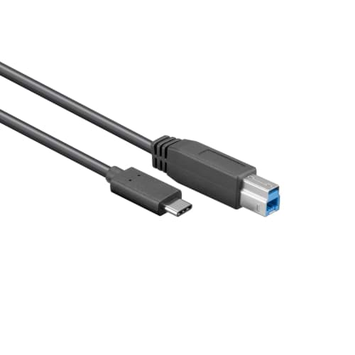 Afbeelding van USB 3.0 kabel USB-C-male > USB-B-male zwart 1,0m