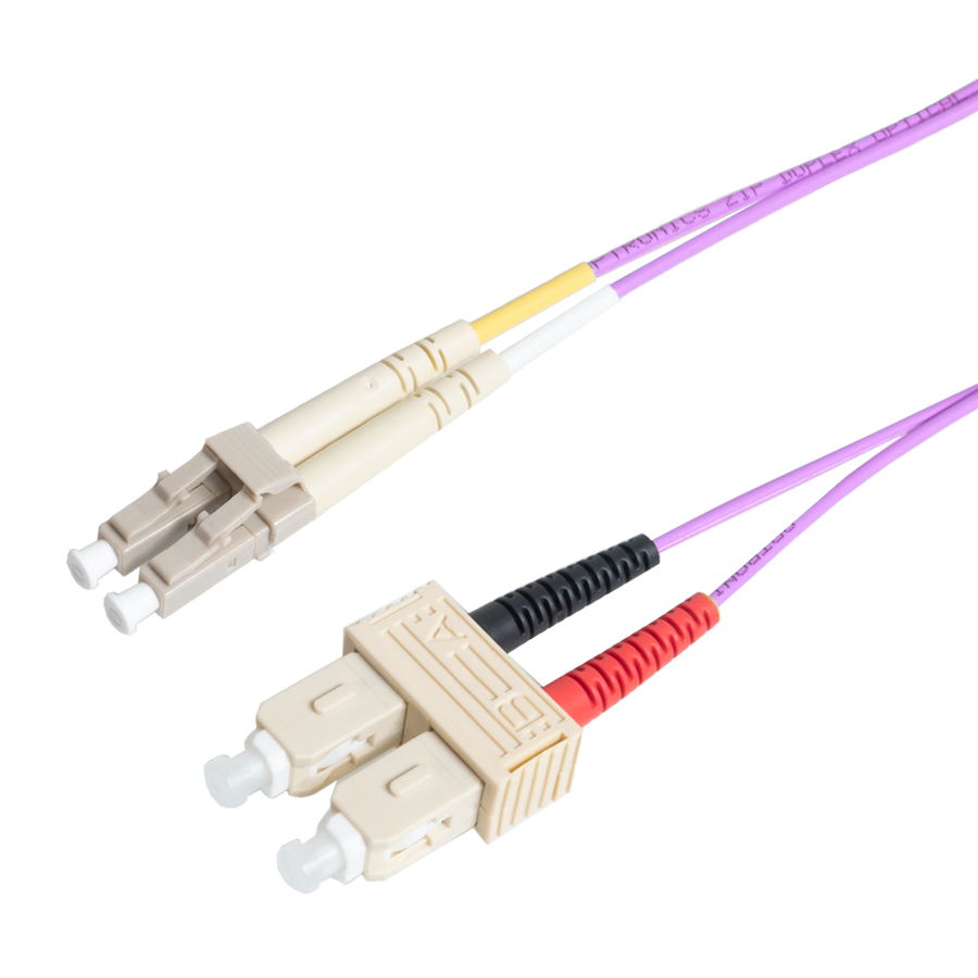 Afbeelding van patchcord MultiMode Duplex LC-SC  3.0m OM4 Violet d2mm Enhanced